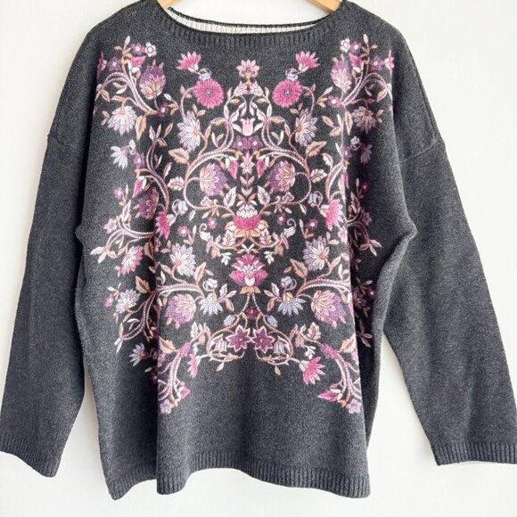 J.Jill Enchanted Florals Sweater XL - Picture 2 of 6
